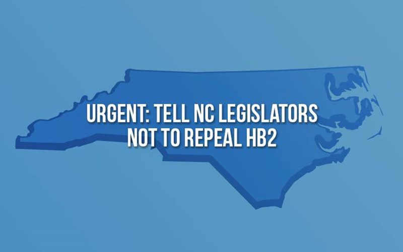 Urgent:  Tell NC Legislators Not to Repeal HB2