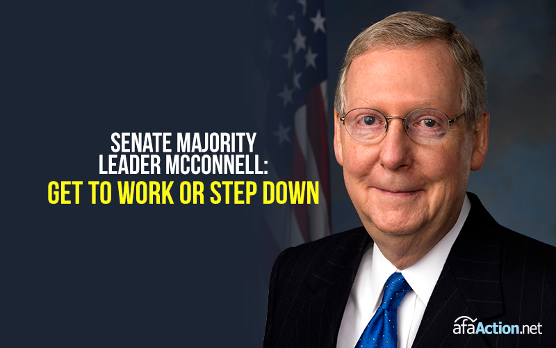 Tell Sen. McConnell to "get to work" or "step down."