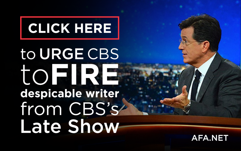 Contemptible late show writer should be fired for this!
