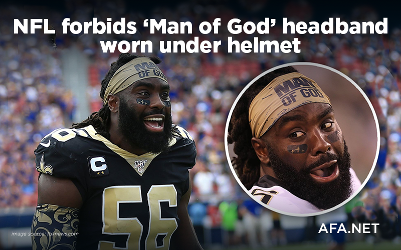 NFL forbids  'Man of God' headband worn under helmet