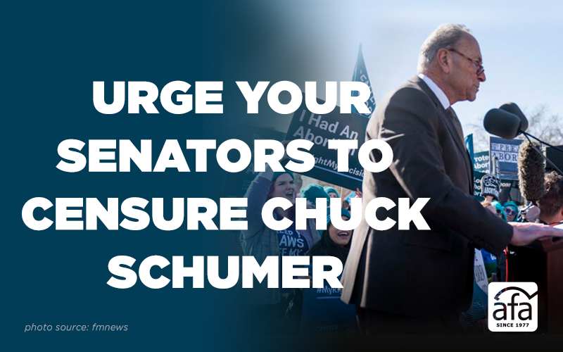 Urge your senators to censure Sen. Chuck Schumer over threats to SCOTUS
