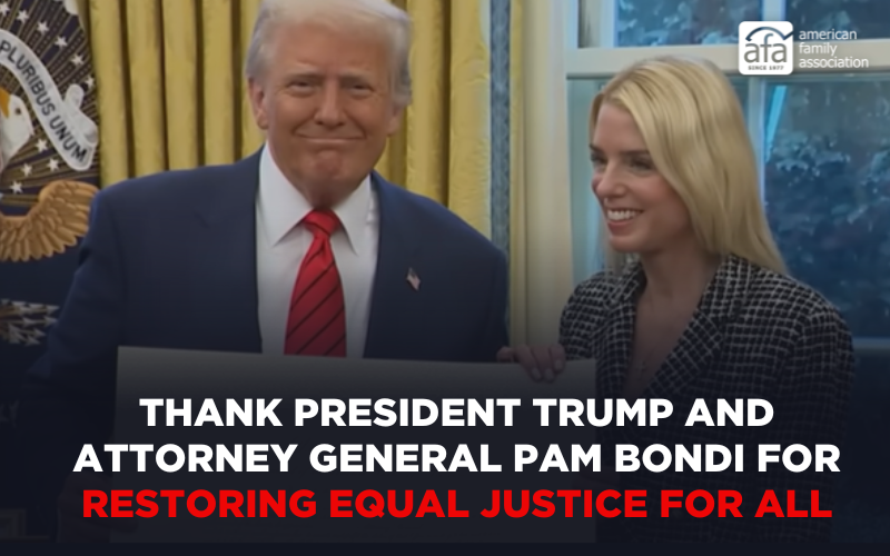 Thank President Trump and Attorney General Pam Bondi for Restoring Equal Justice for All