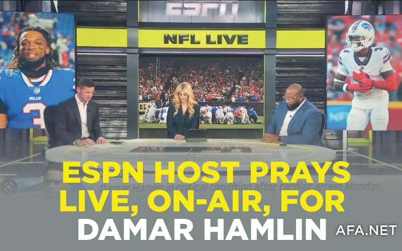 Watch: ESPN host prays live, on-air, for Damar Hamlin